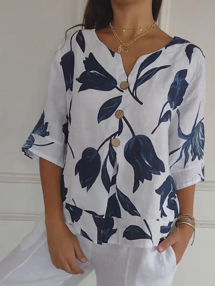Elle | Blouse with flowers