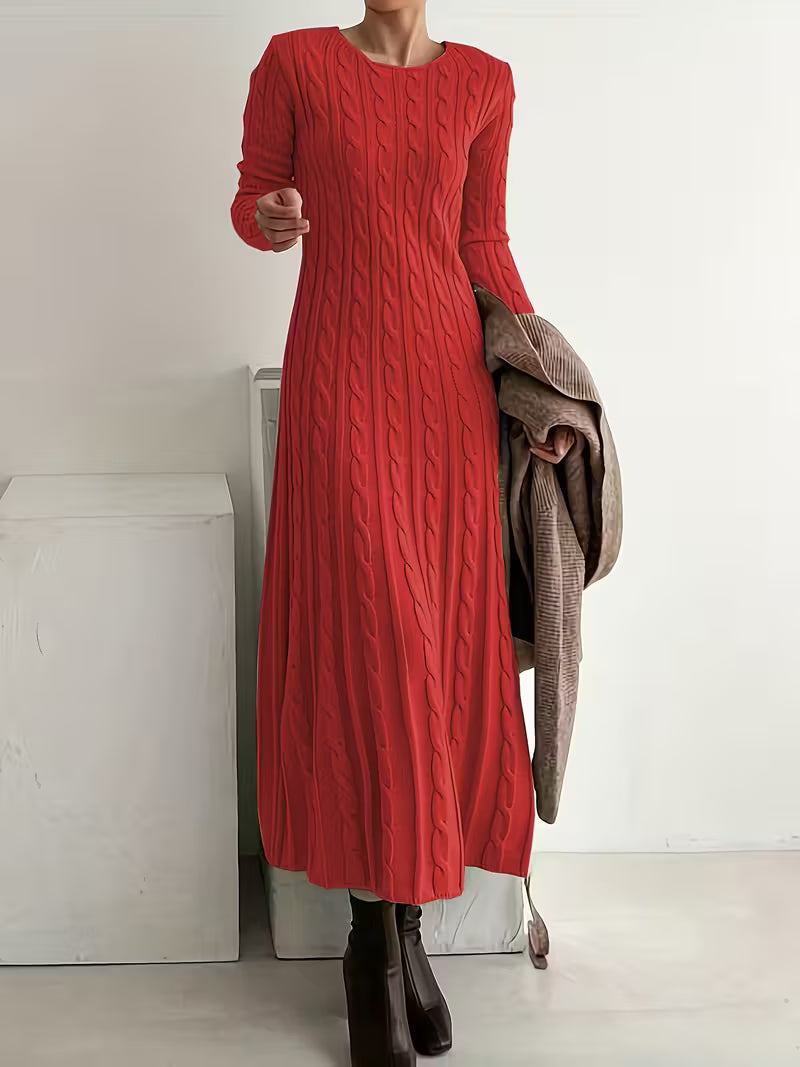 CLAUDIA™ | Luxe Cable-Knit Long Dress