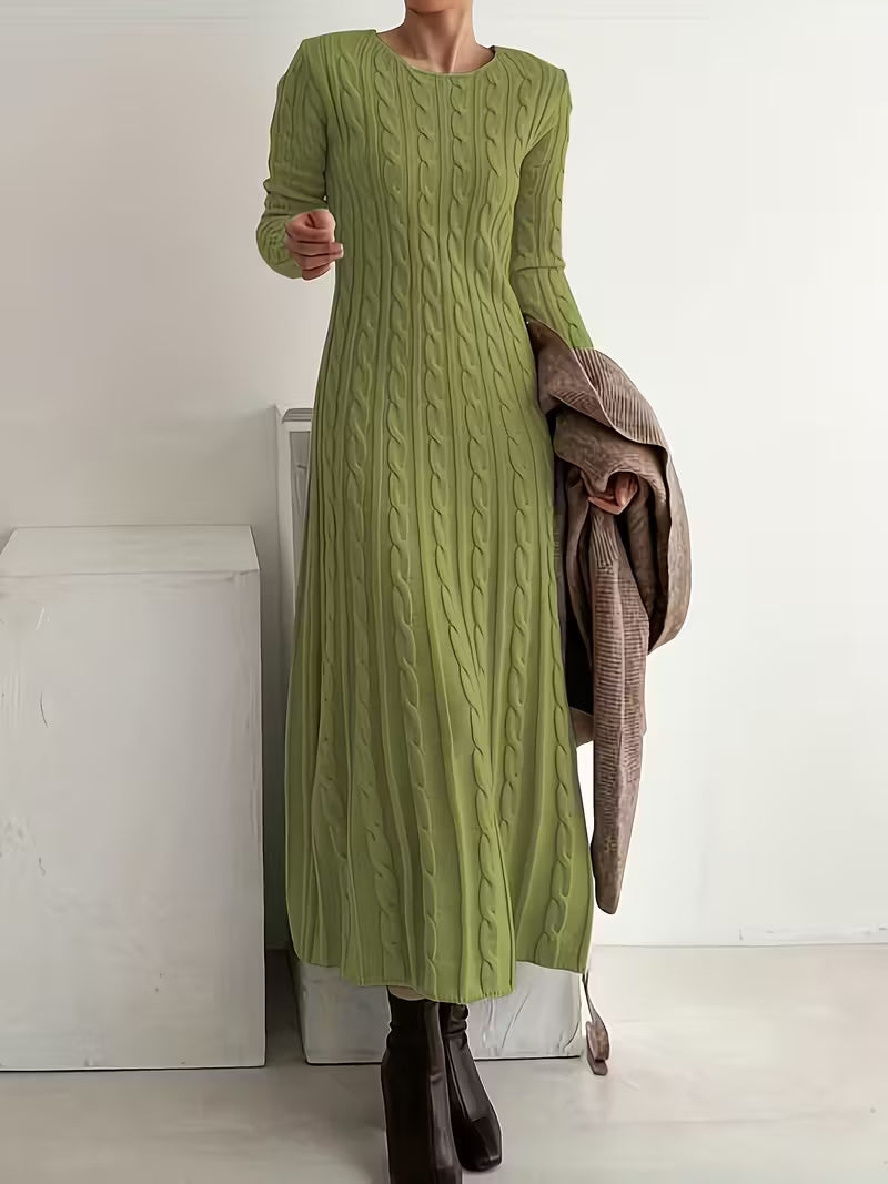 CLAUDIA™ | Luxe Cable-Knit Long Dress