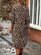 Elle | Leopard print shirt dress