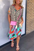 Elle | Leopard print dress with V-neckline