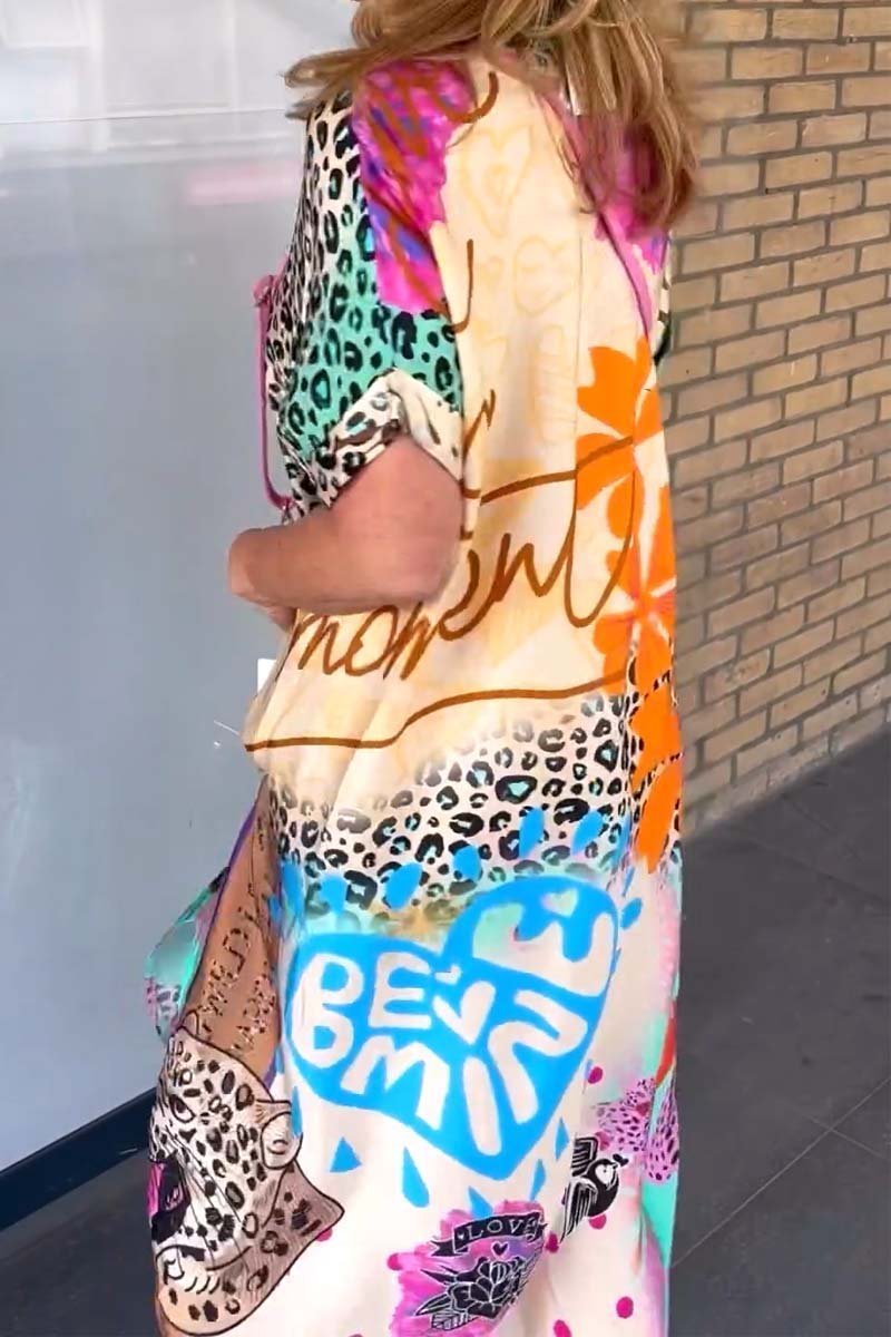 Elle | Leopard print dress with V-neckline