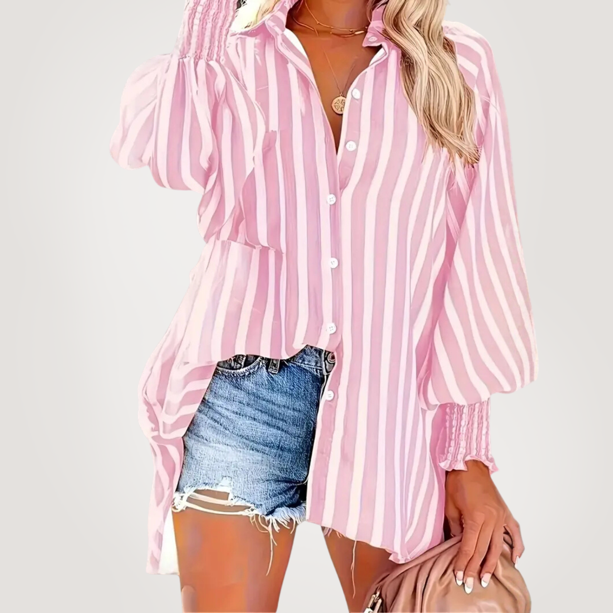 Elle | Classic oversized striped shirt