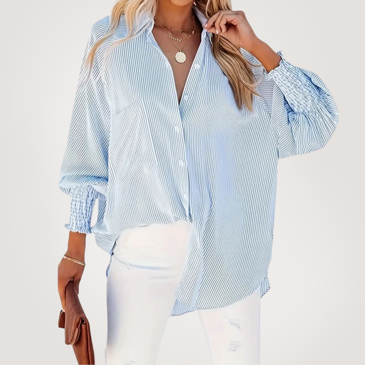 Elle | Classic oversized striped shirt