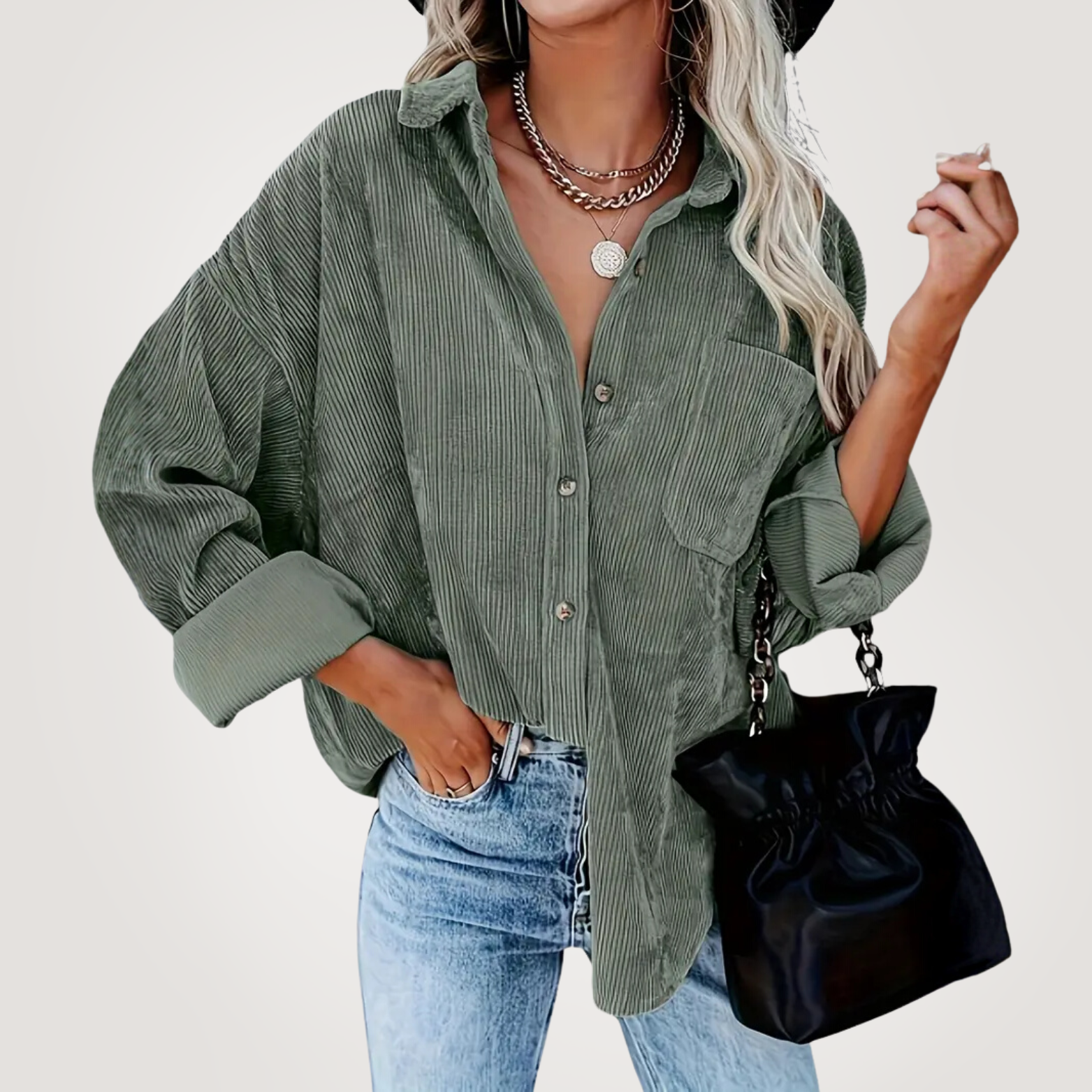 Elle | Stylish corduroy shirt
