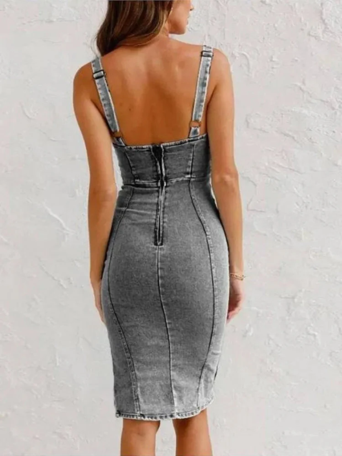 Elle | Denim dress with adjustable straps