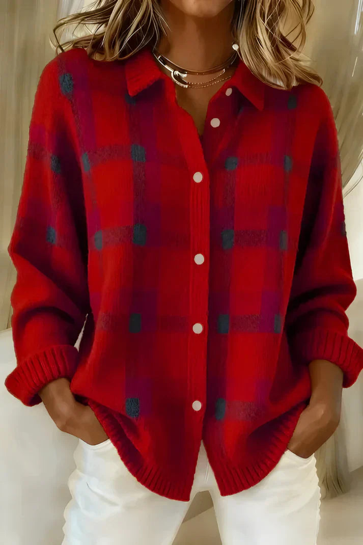 Rose™ | Plaid Knit Cardigan